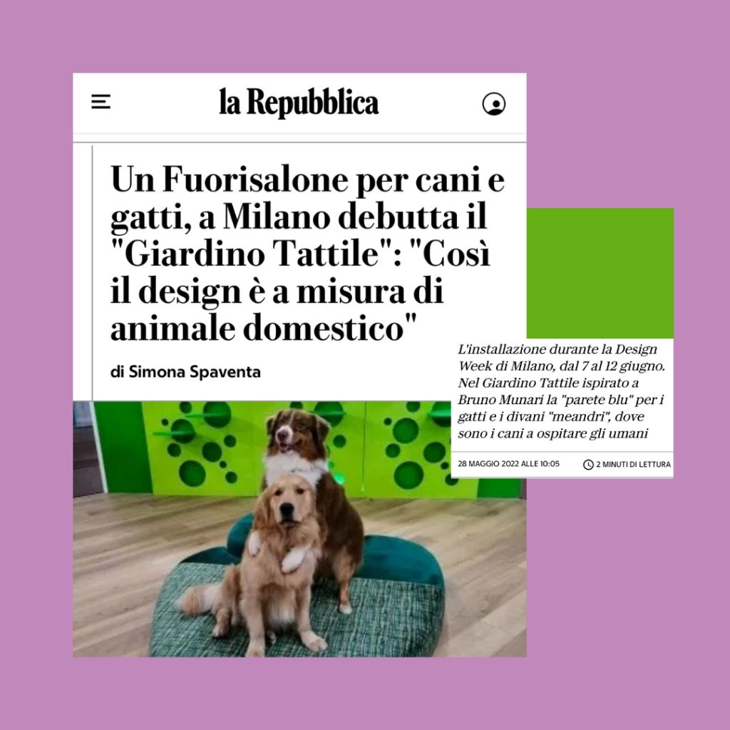 "Un fuori salone per cani e gatti". La Repubblica