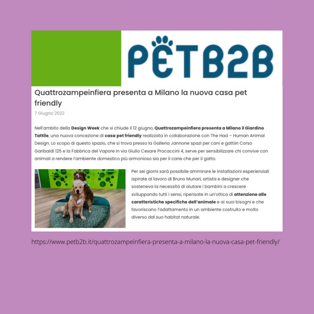 2022. Quattrozampeinfiera presenta la nuova casa pet friendly. PetB2B.