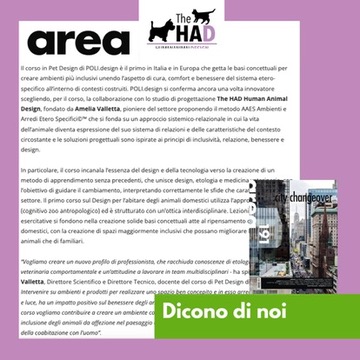 2024. Corso Pet Design a Milano. Su AREA.